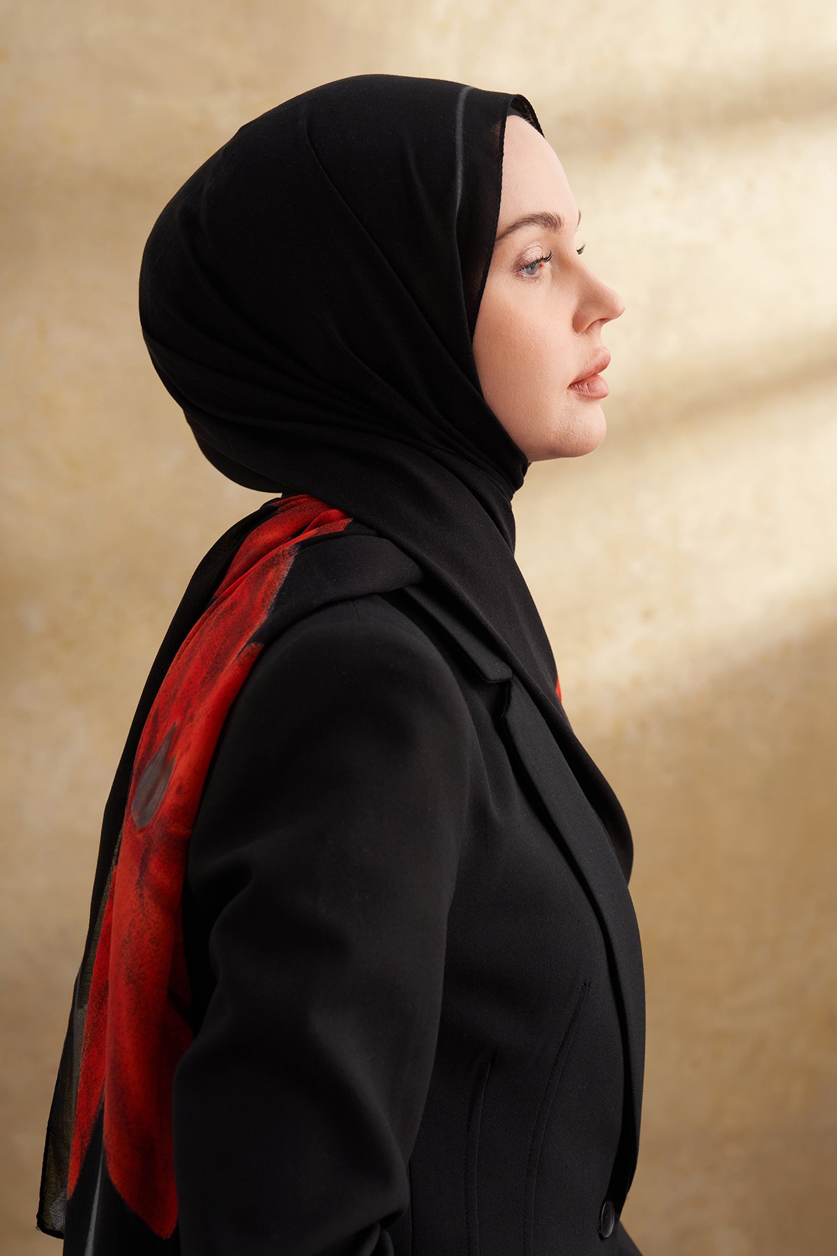 İPEK MODAL VELVET BLOOM DESEN ŞAL - SİYAH