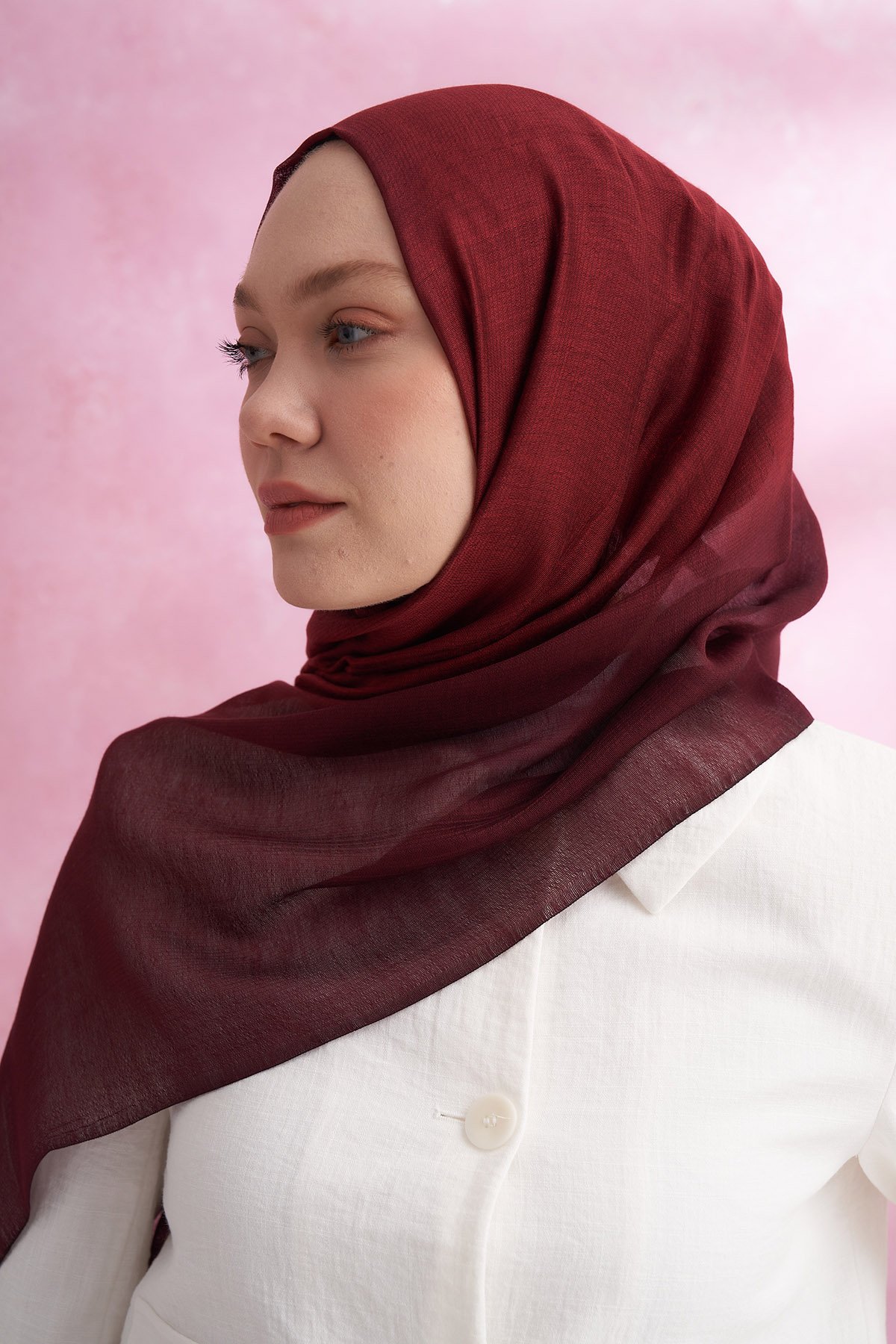 İPEKLİ DEGRADE ŞAL - BORDO - KOYU BORDO