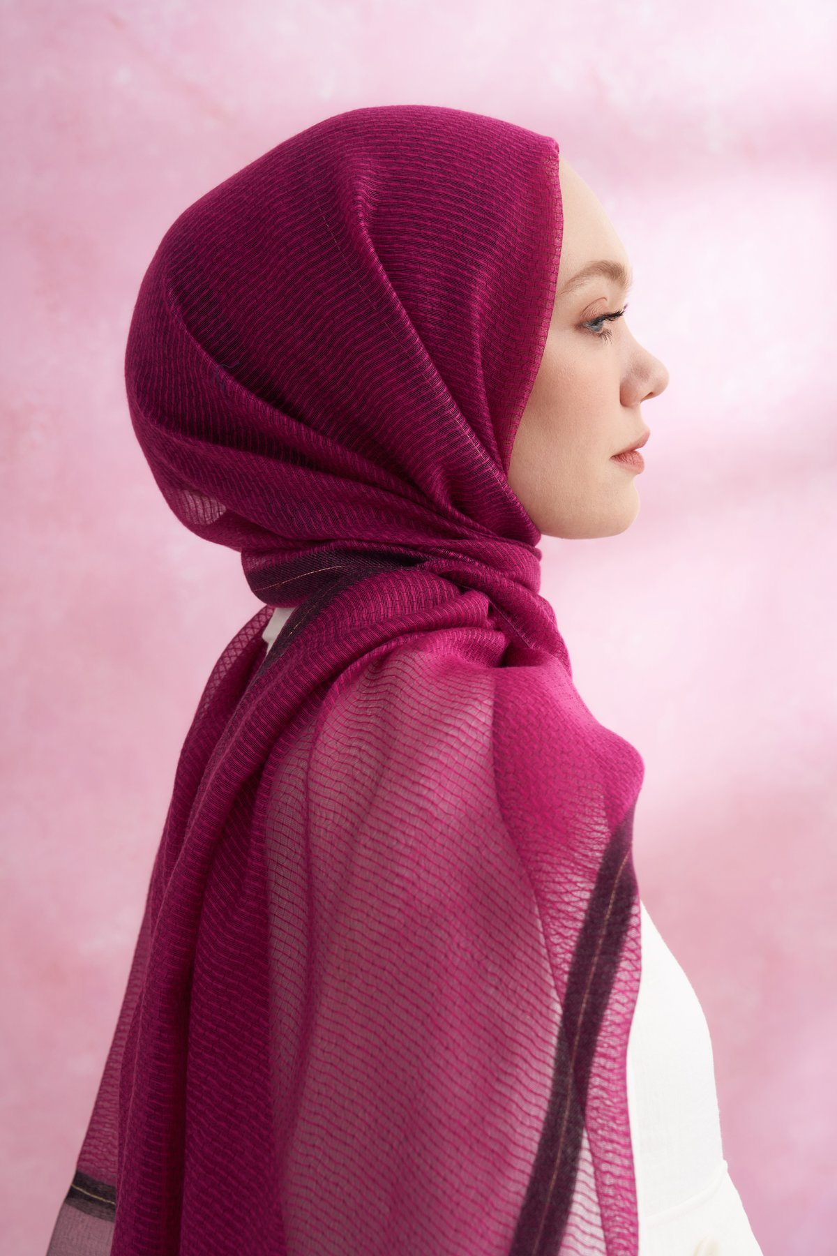 İPEKLİ PEONY ŞAL - FUŞYA