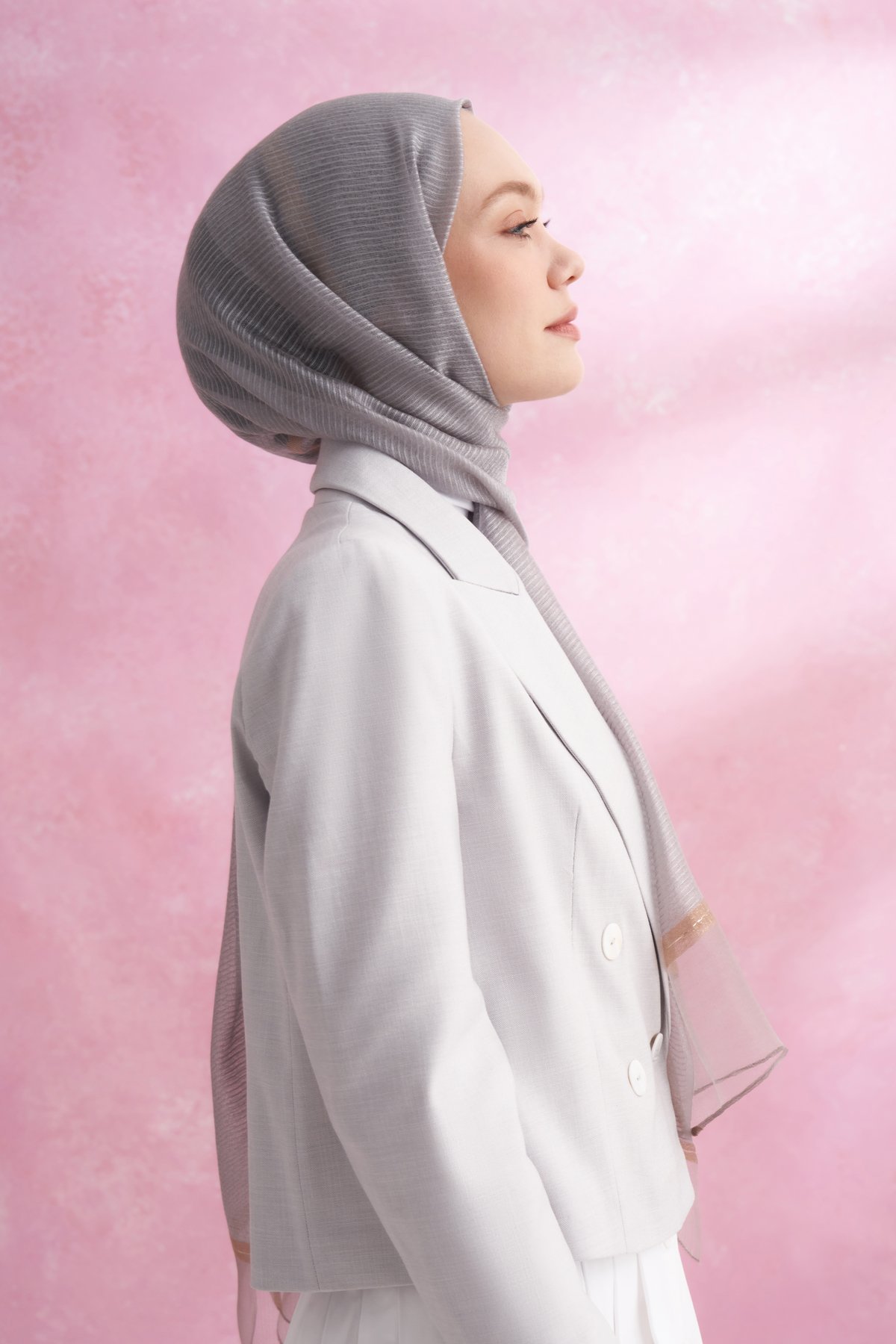 İPEKLİ PEONY ŞAL - GRİ