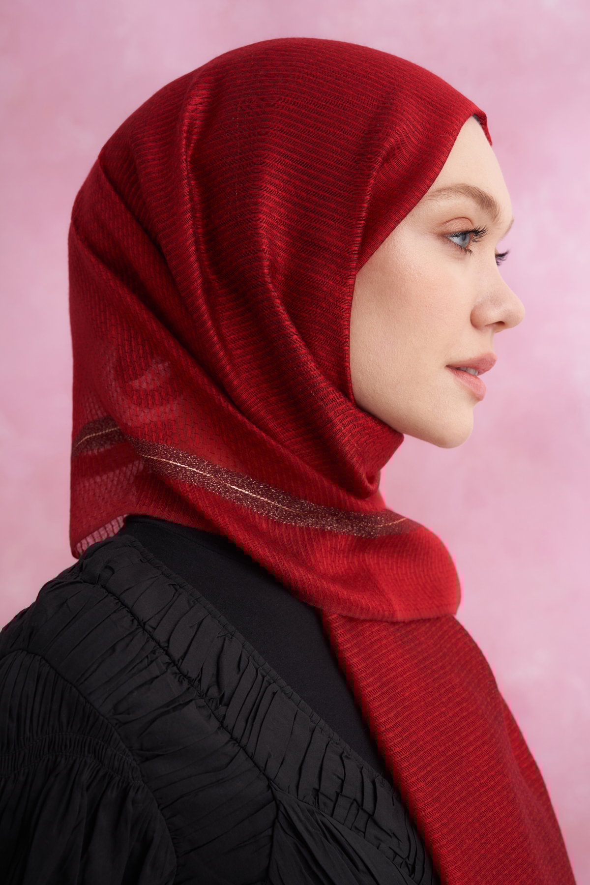İPEKLİ PEONY ŞAL - KIRMIZI