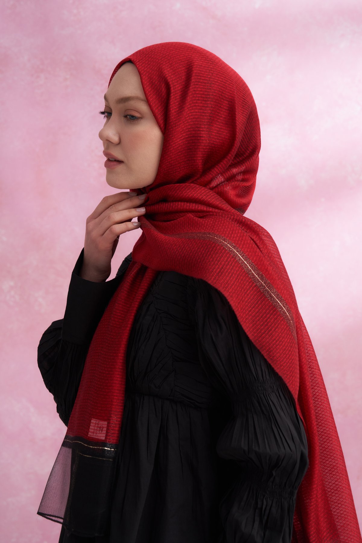 İPEKLİ PEONY ŞAL - KIRMIZI
