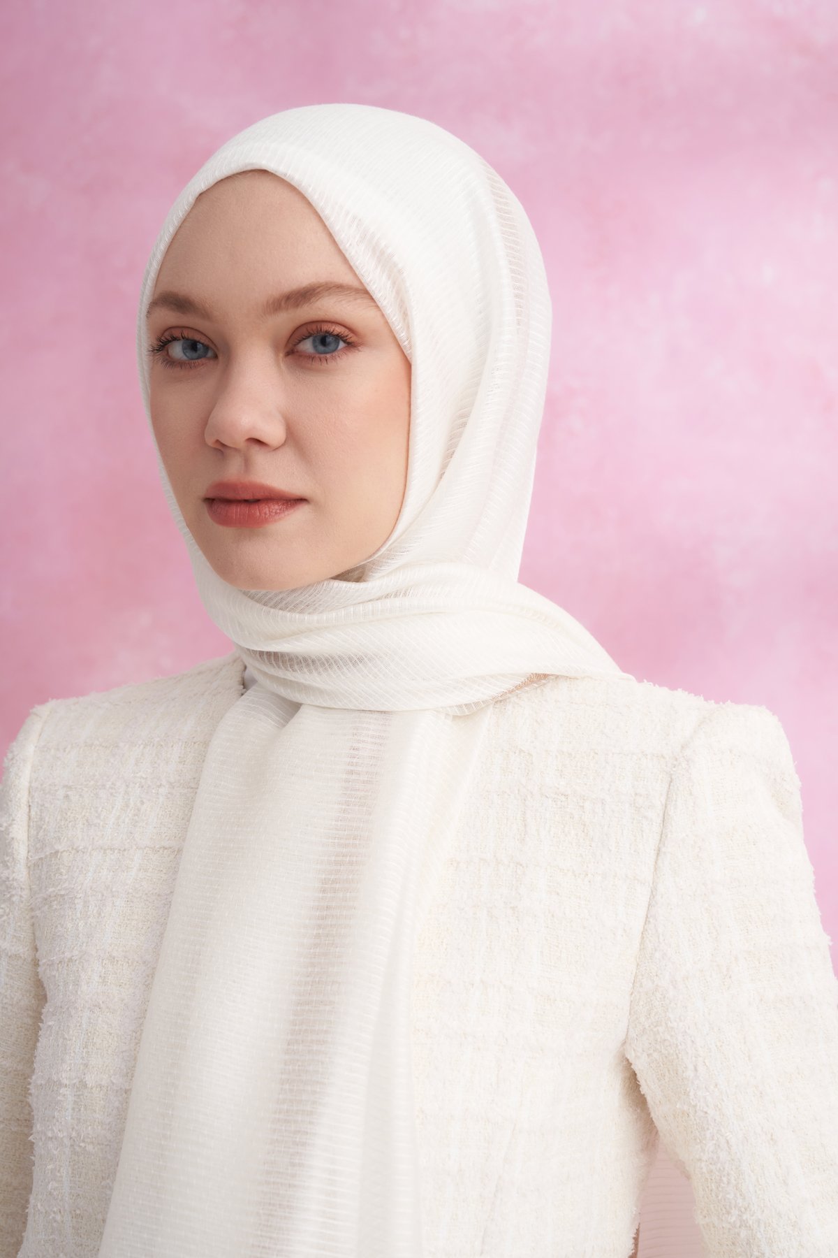 İPEKLİ PEONY ŞAL - KREM
