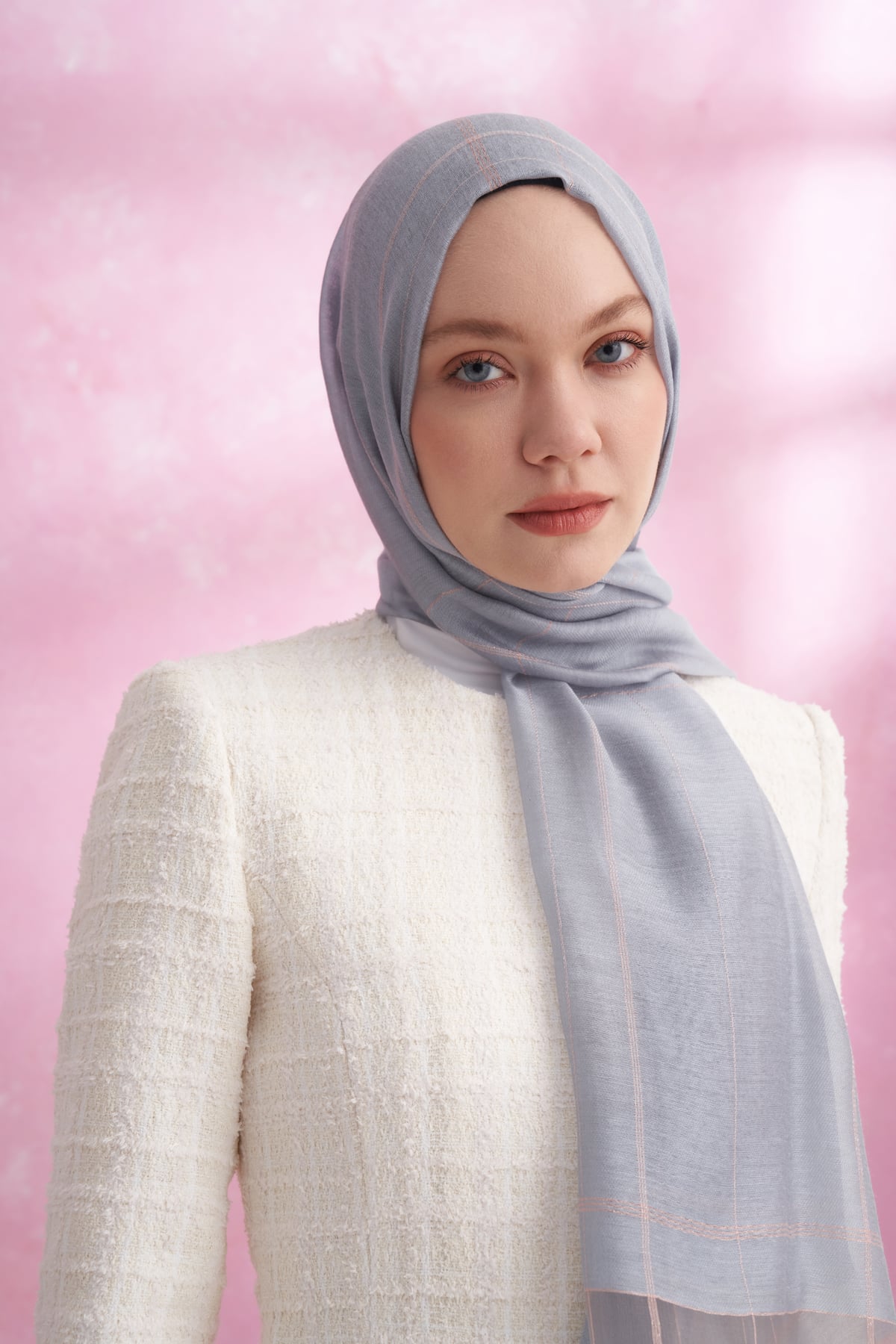 İPEKLİ VIOLET ŞAL - AÇIK KOT MAVİSİ