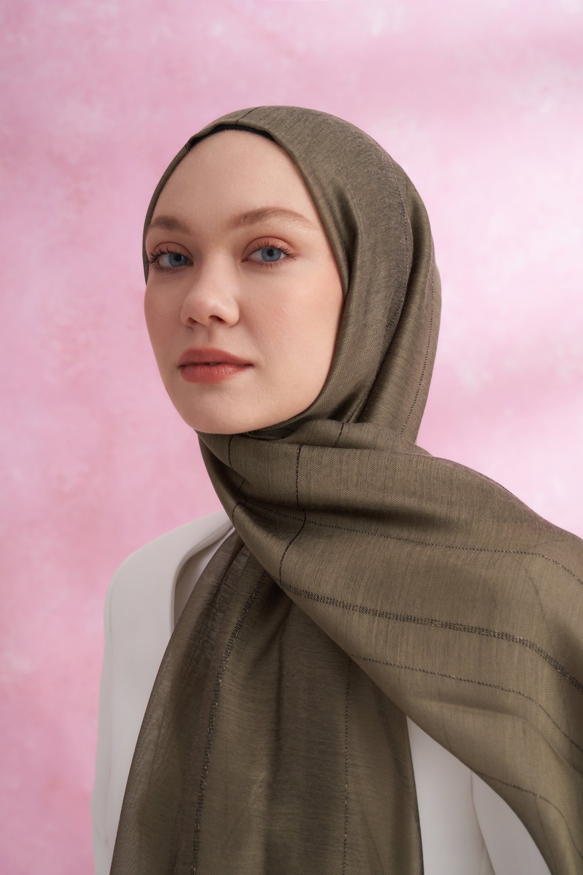 İPEKLİ VIOLET ŞAL - HAKİ