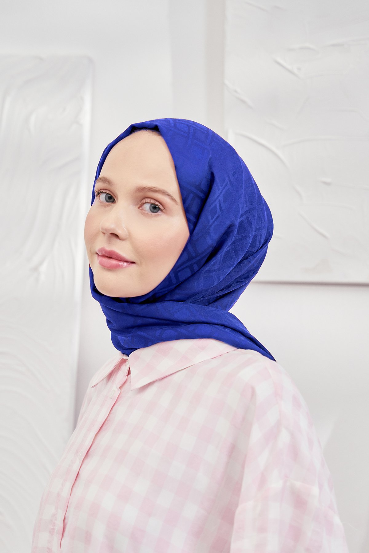 İTALYAN JAKAR GEOMETRİK DESEN ŞAL - SAKS