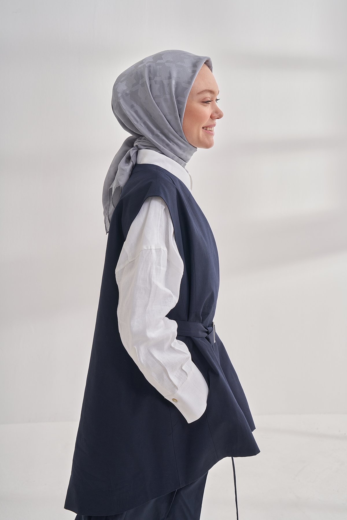 İTALYAN JAKAR KAZAYAĞI DESEN EŞARP - GRİ