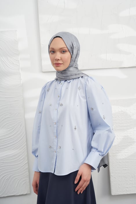 İTALYAN JAKAR KAZAYAĞI DESEN ŞAL - GRİ