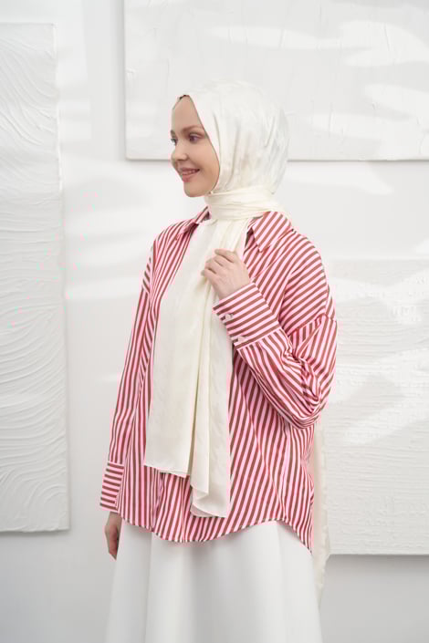 İTALYAN JAKAR KAZAYAĞI DESEN ŞAL - KREM