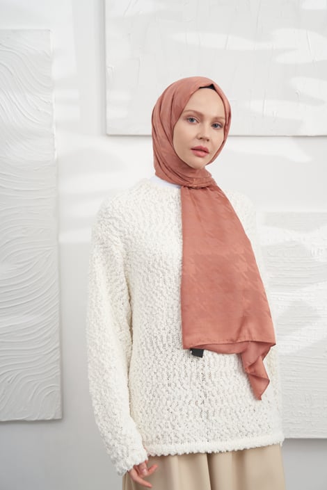 İTALYAN JAKAR KAZAYAĞI DESEN ŞAL - SOĞAN KABUĞU