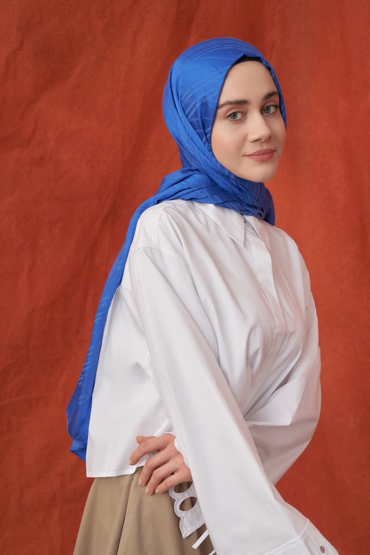 İTALYAN JAKAR ŞERİT DESEN ŞAL -  SAKS