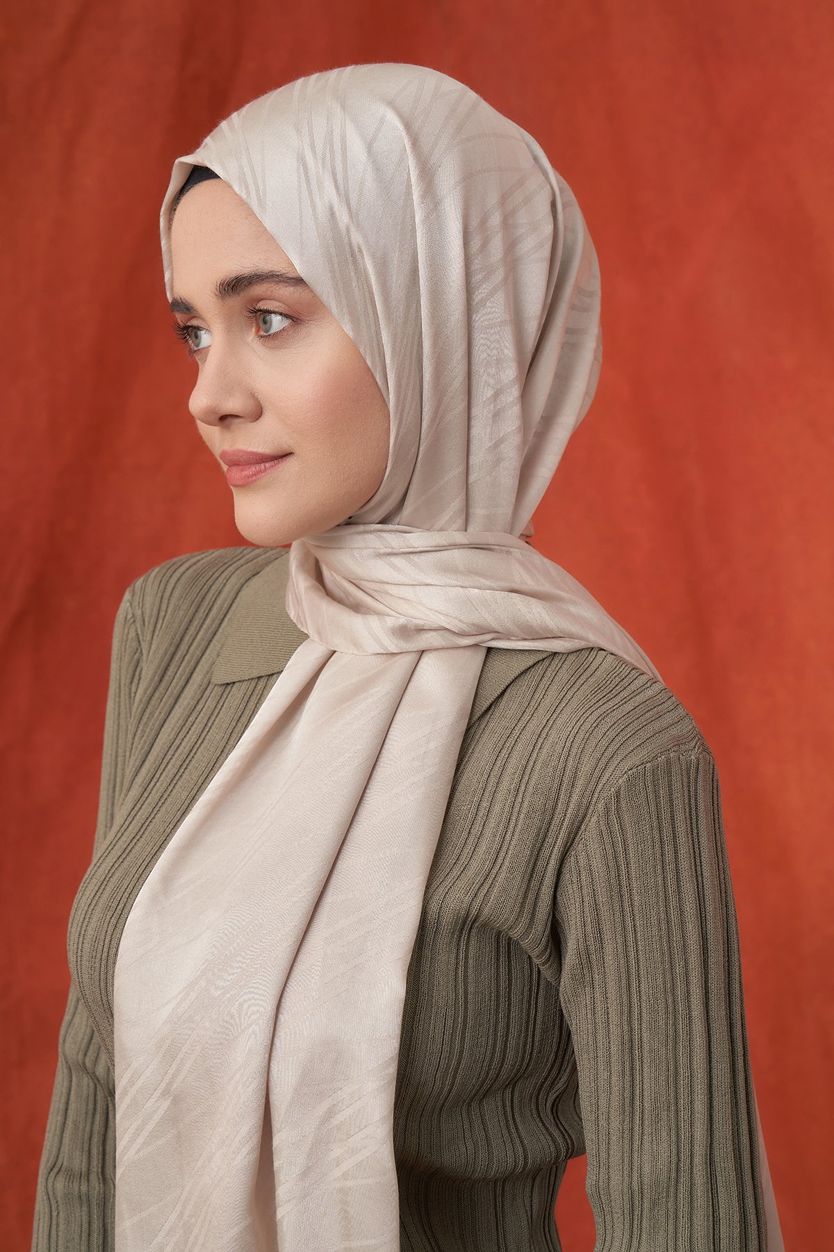 İTALYAN JAKAR ŞERİT DESEN ŞAL -  TAŞ