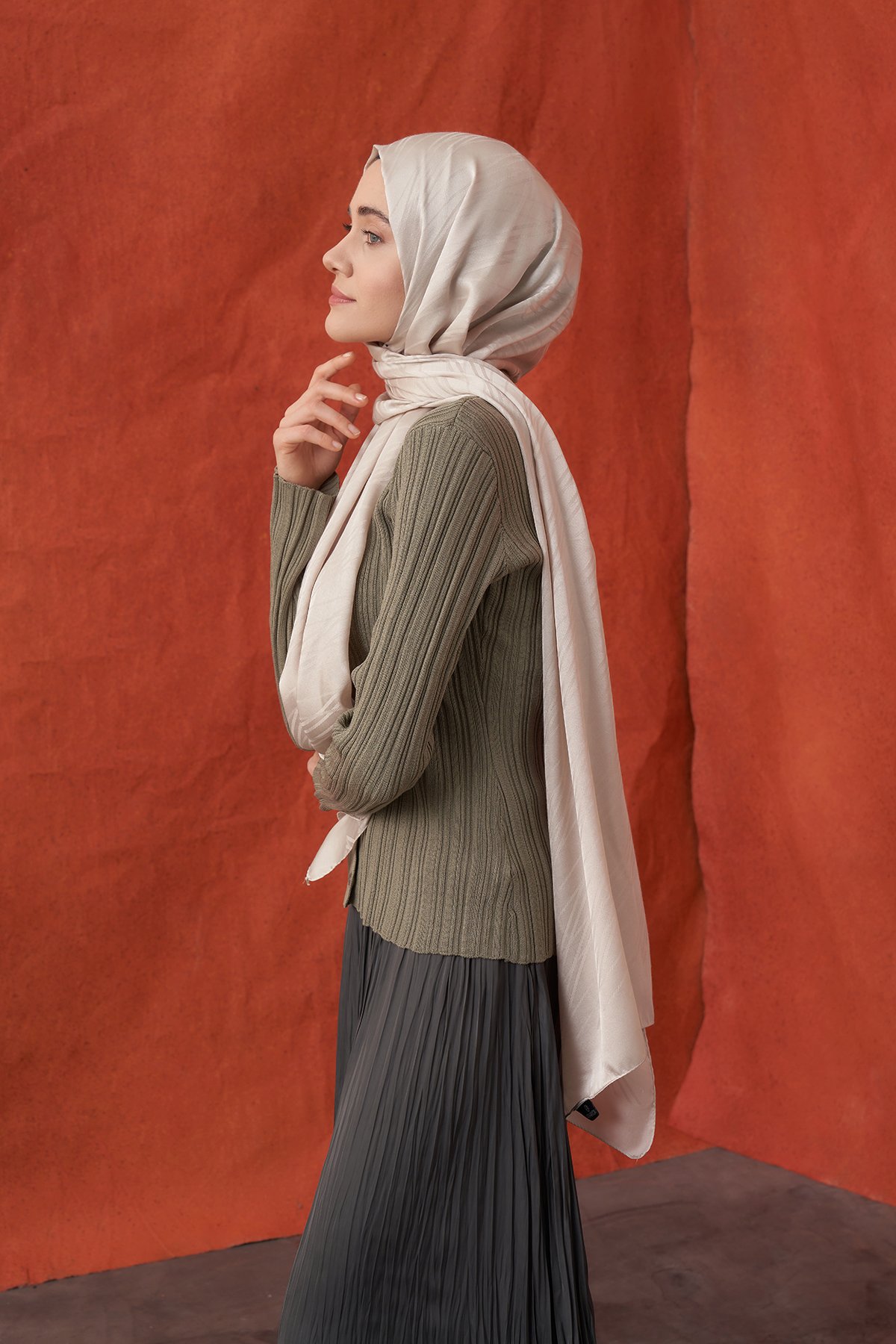 İTALYAN JAKAR ŞERİT DESEN ŞAL -  TAŞ