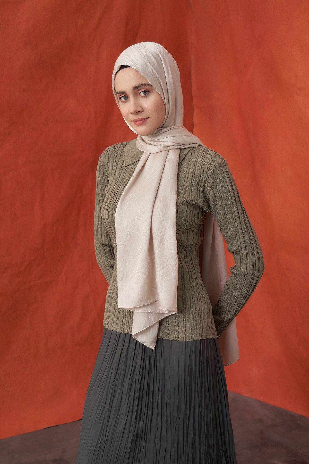 İTALYAN JAKAR ŞERİT DESEN ŞAL -  TAŞ