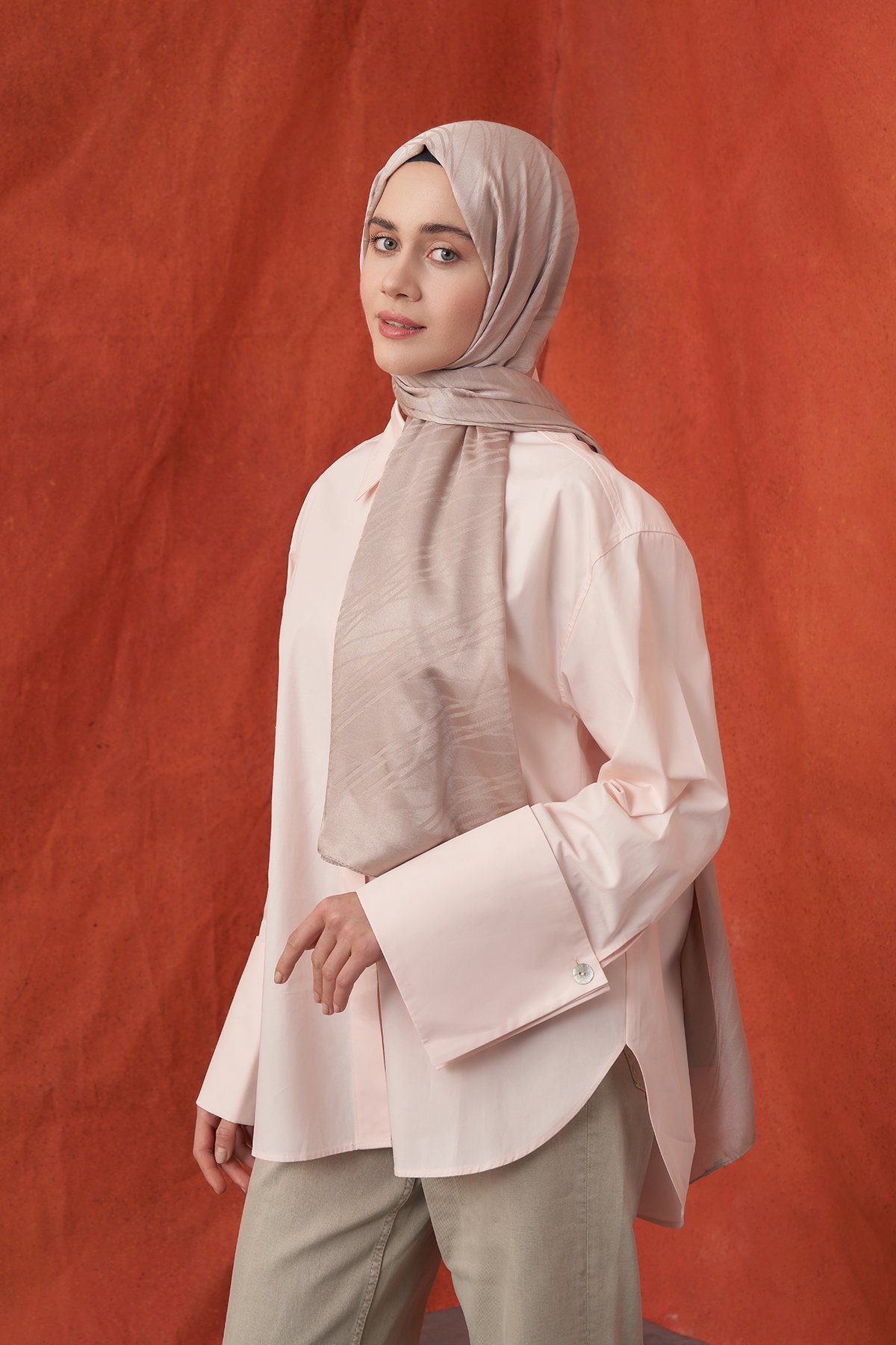 İTALYAN JAKAR ŞERİT DESEN ŞAL -  VİZON