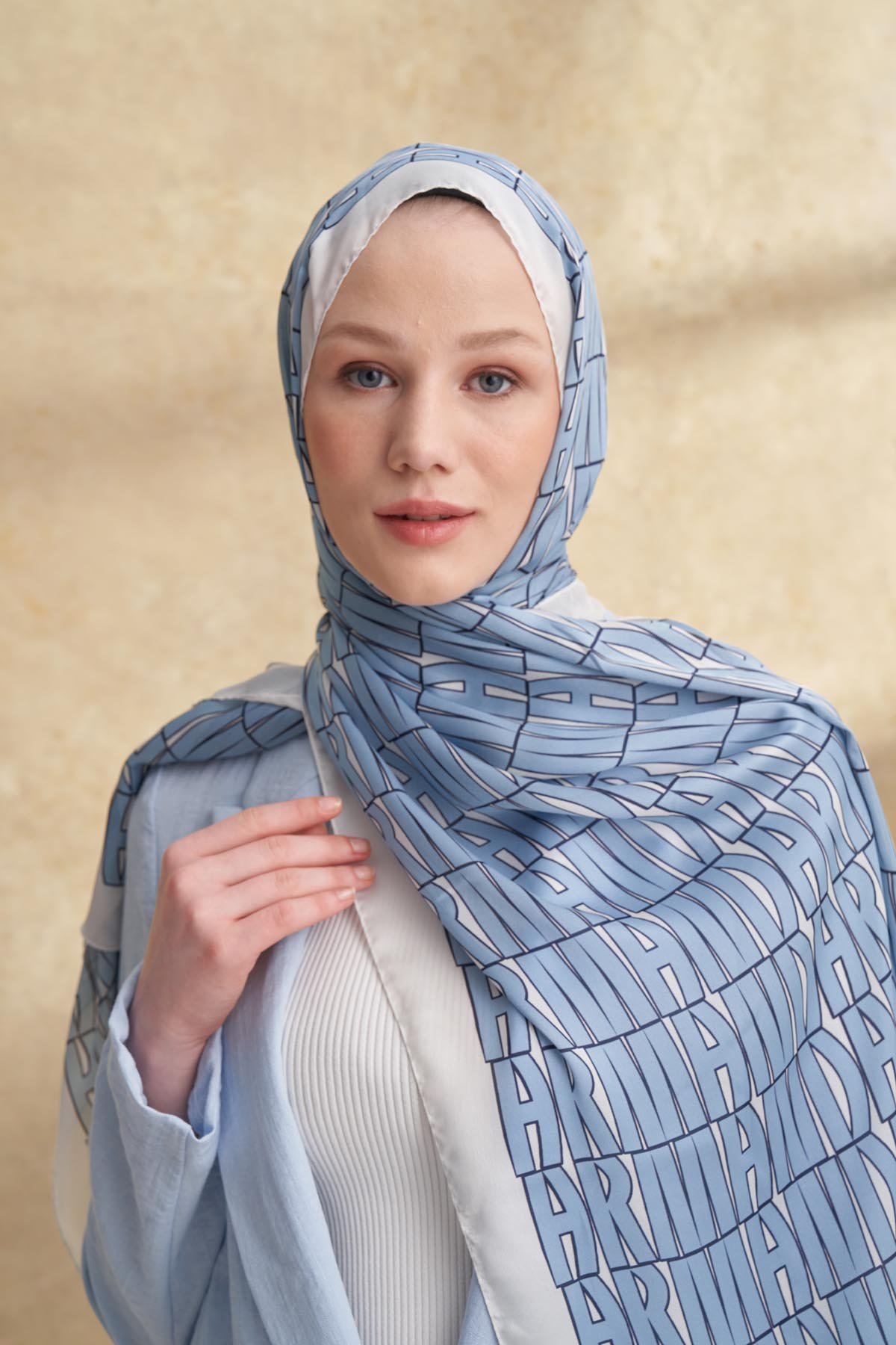 İTHAL VUAL ARMANDA DESEN ŞAL - BEBE MAVİSİ