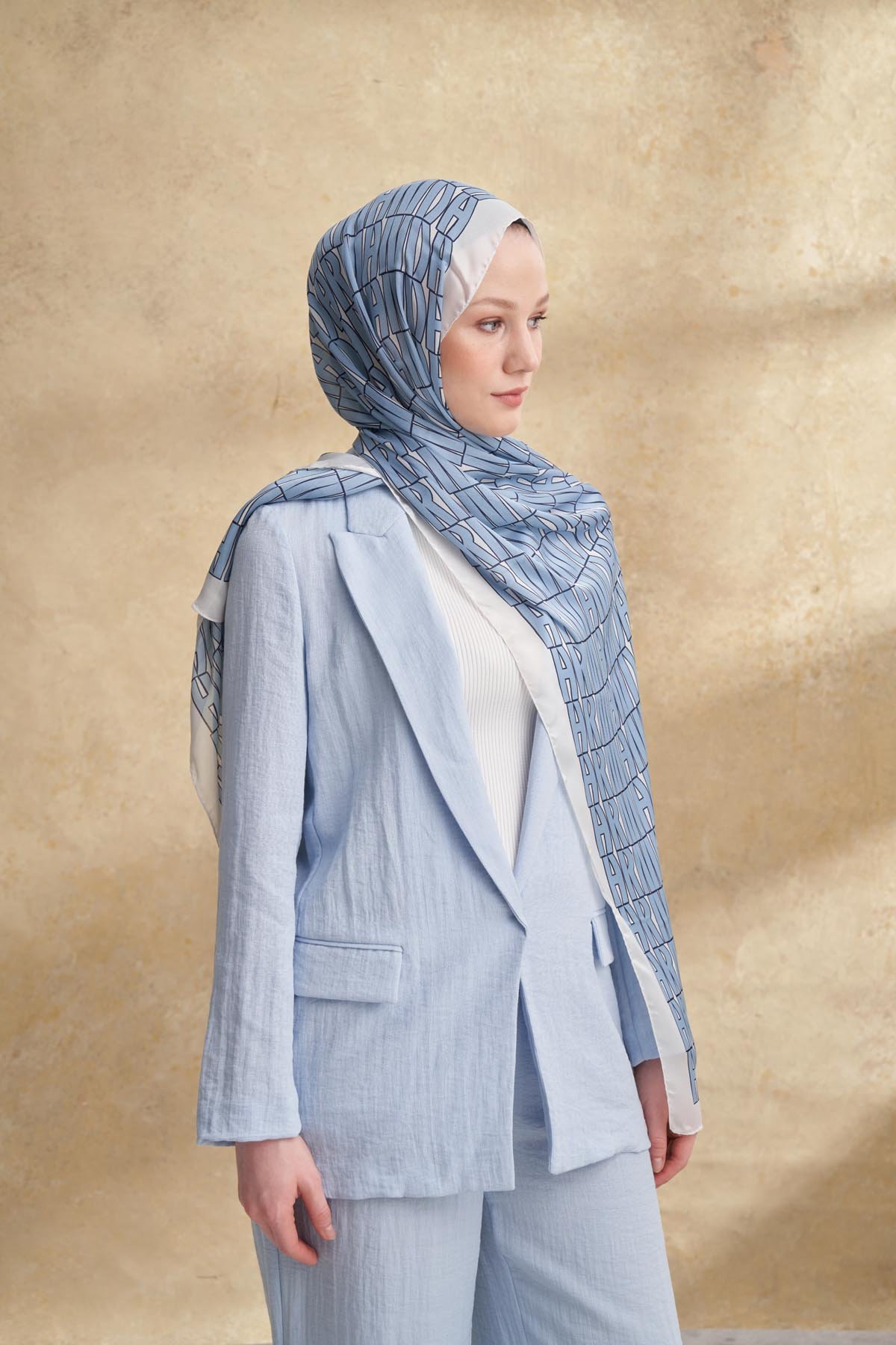 İTHAL VUAL ARMANDA DESEN ŞAL - BEBE MAVİSİ