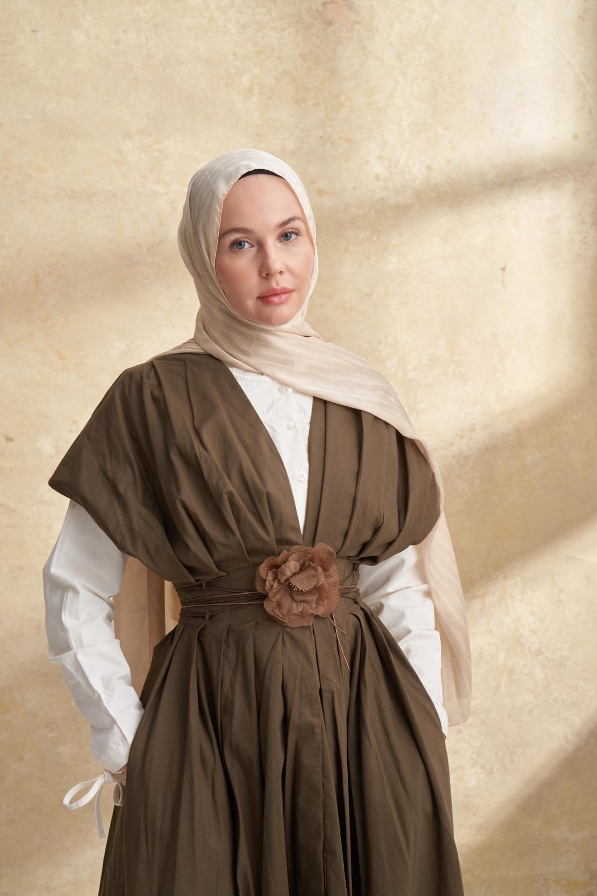 İTHAL VUAL ARMANDA DESEN ŞAL -  BEJ
