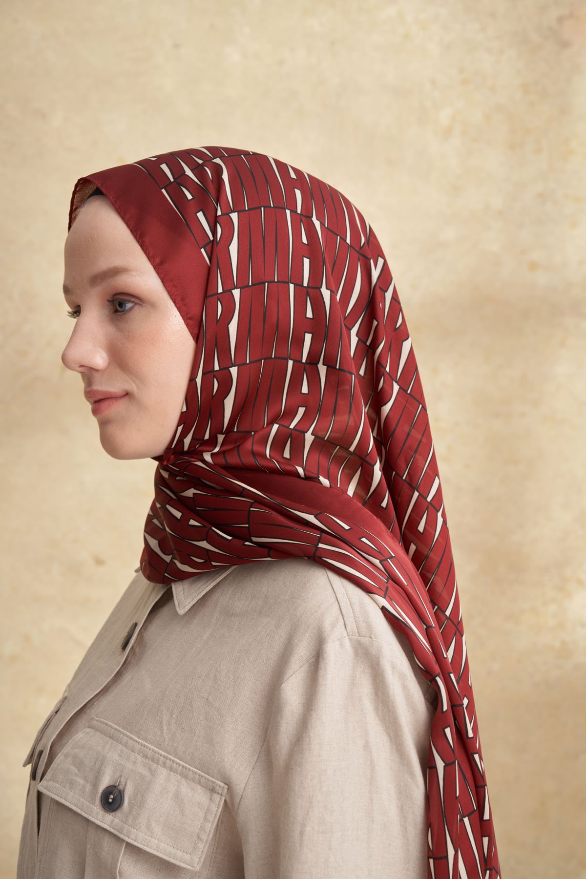 İTHAL VUAL ARMANDA DESEN ŞAL - BORDO