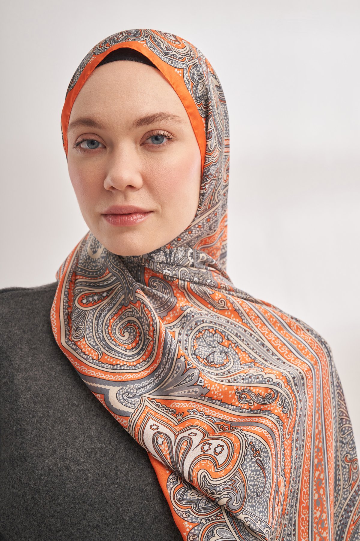 İTHAL VUAL BOHEMIAN DESEN ŞAL - ORANGE