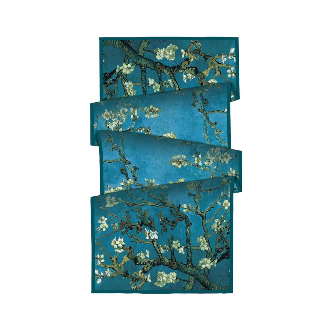 İTHAL  VUAL ÇİFT KATLI TABLO DESENLİ ŞAL - BADEM AĞACI