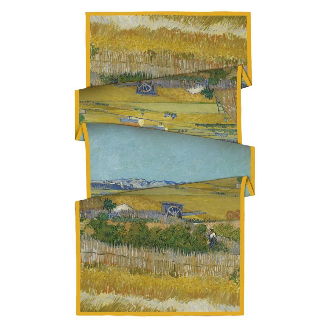 İTHAL  VUAL ÇİFT KATLI TABLO DESENLİ ŞAL - HASAT