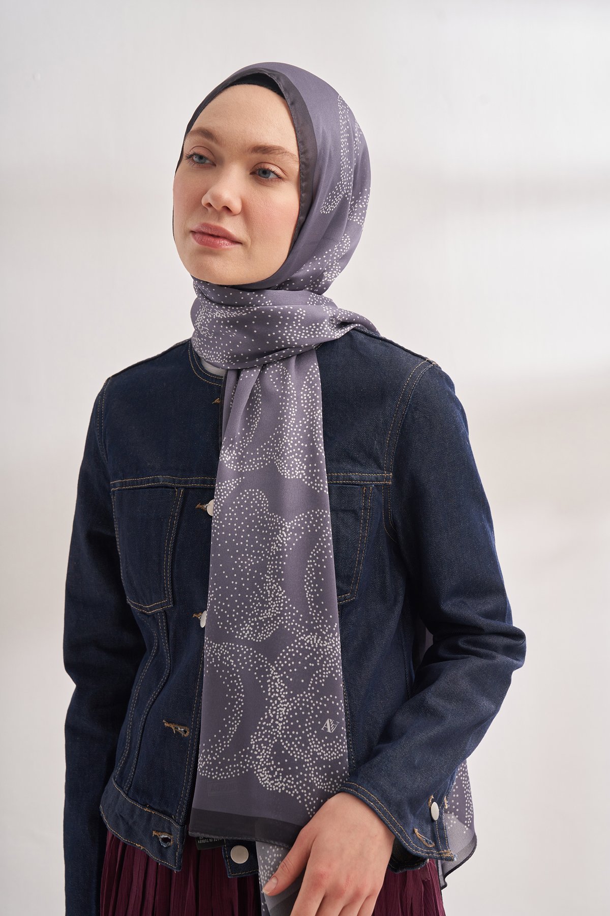 İTHAL VUAL ROSES DESEN ŞAL - ANTRASİT