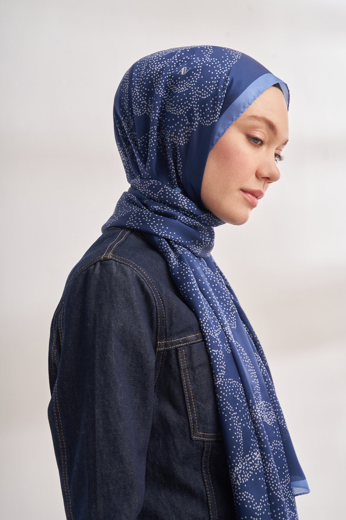 İTHAL VUAL ROSES DESEN ŞAL - İNDİGO