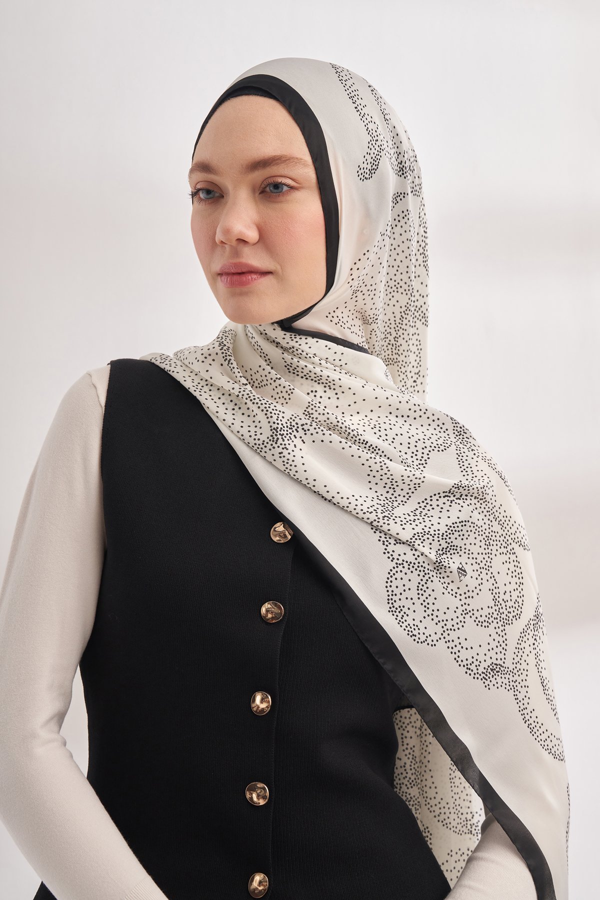 İTHAL VUAL ROSES DESEN ŞAL - KREM