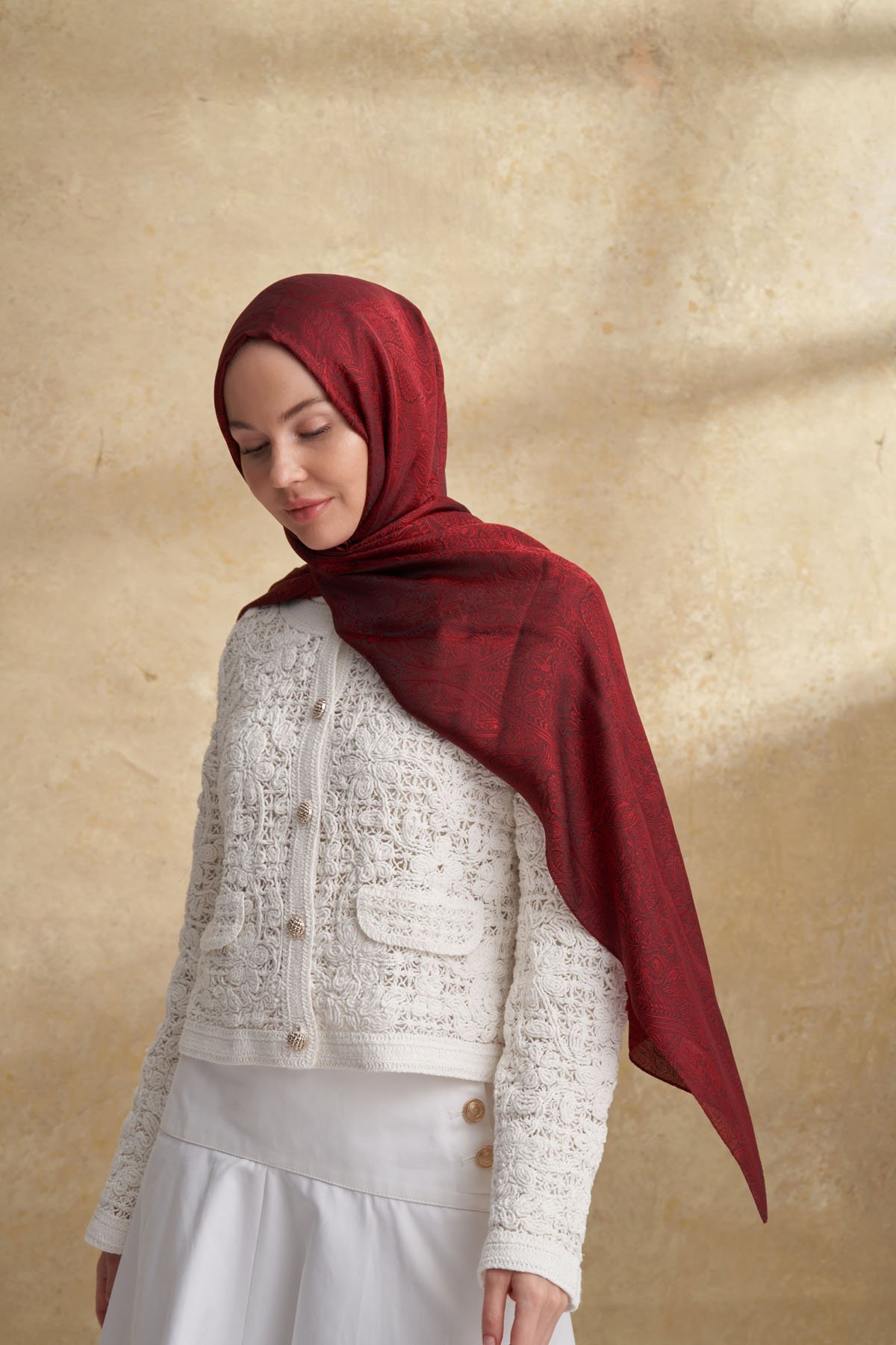 JOSE JAKAR ETHNIC DESEN ŞAL - BORDO