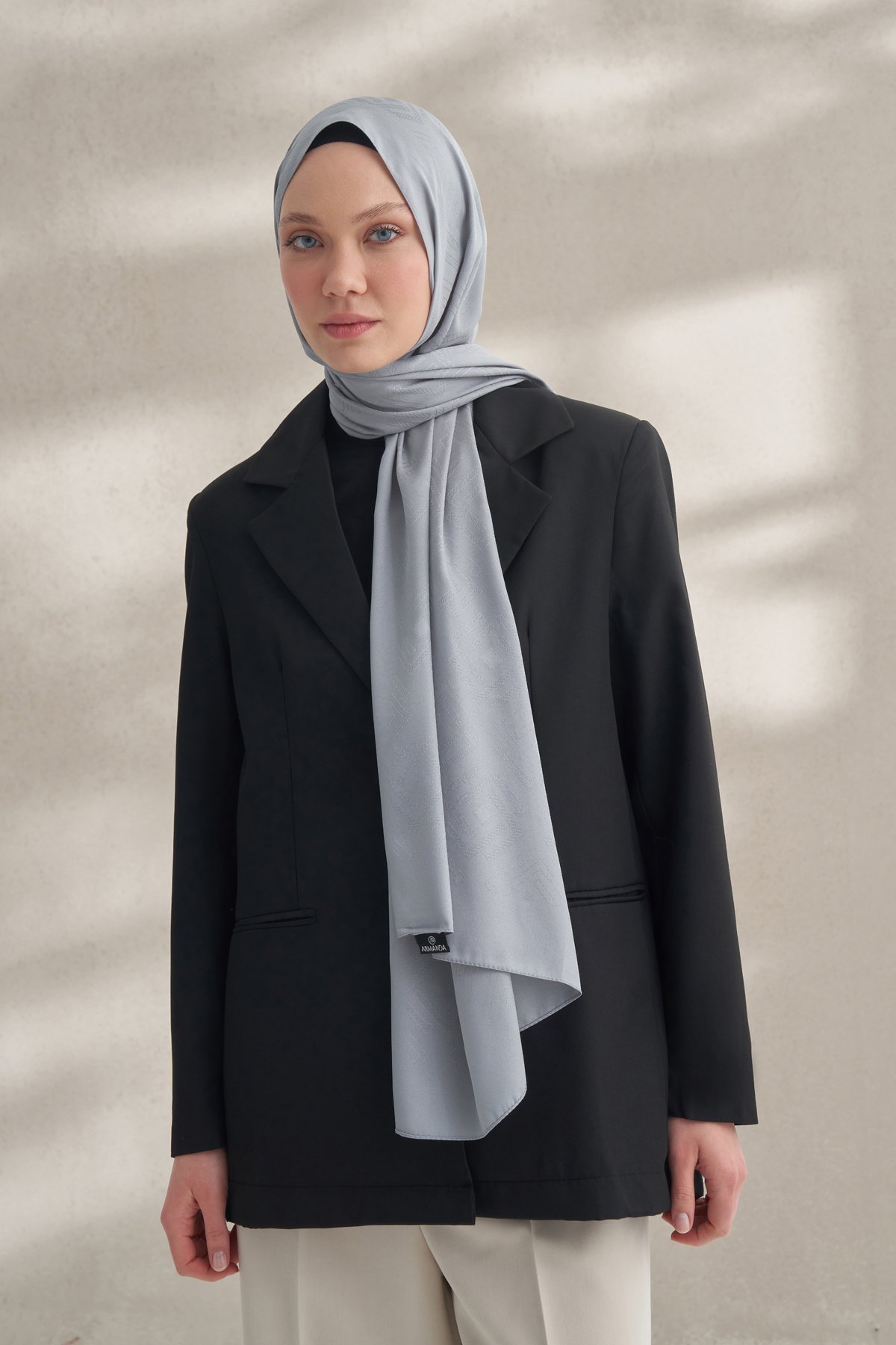 KREP JAKAR KRİSTAL DESEN ŞAL - GRİ