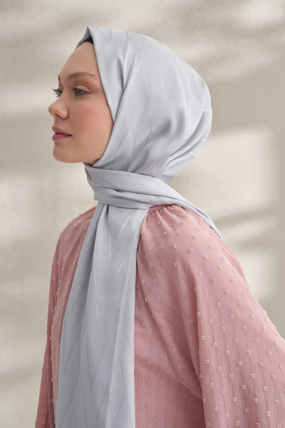 KREP JAKAR PRİZMA DESEN ŞAL -  GÜMÜŞ