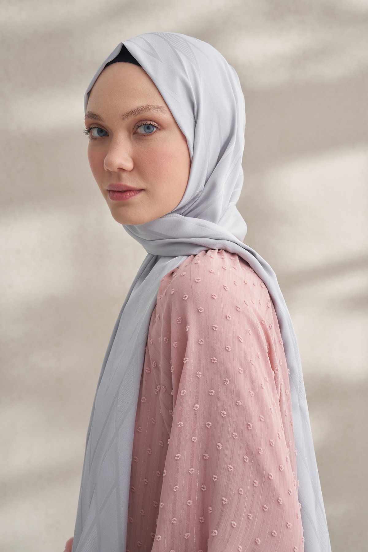 KREP JAKAR PRİZMA DESEN ŞAL -  GÜMÜŞ