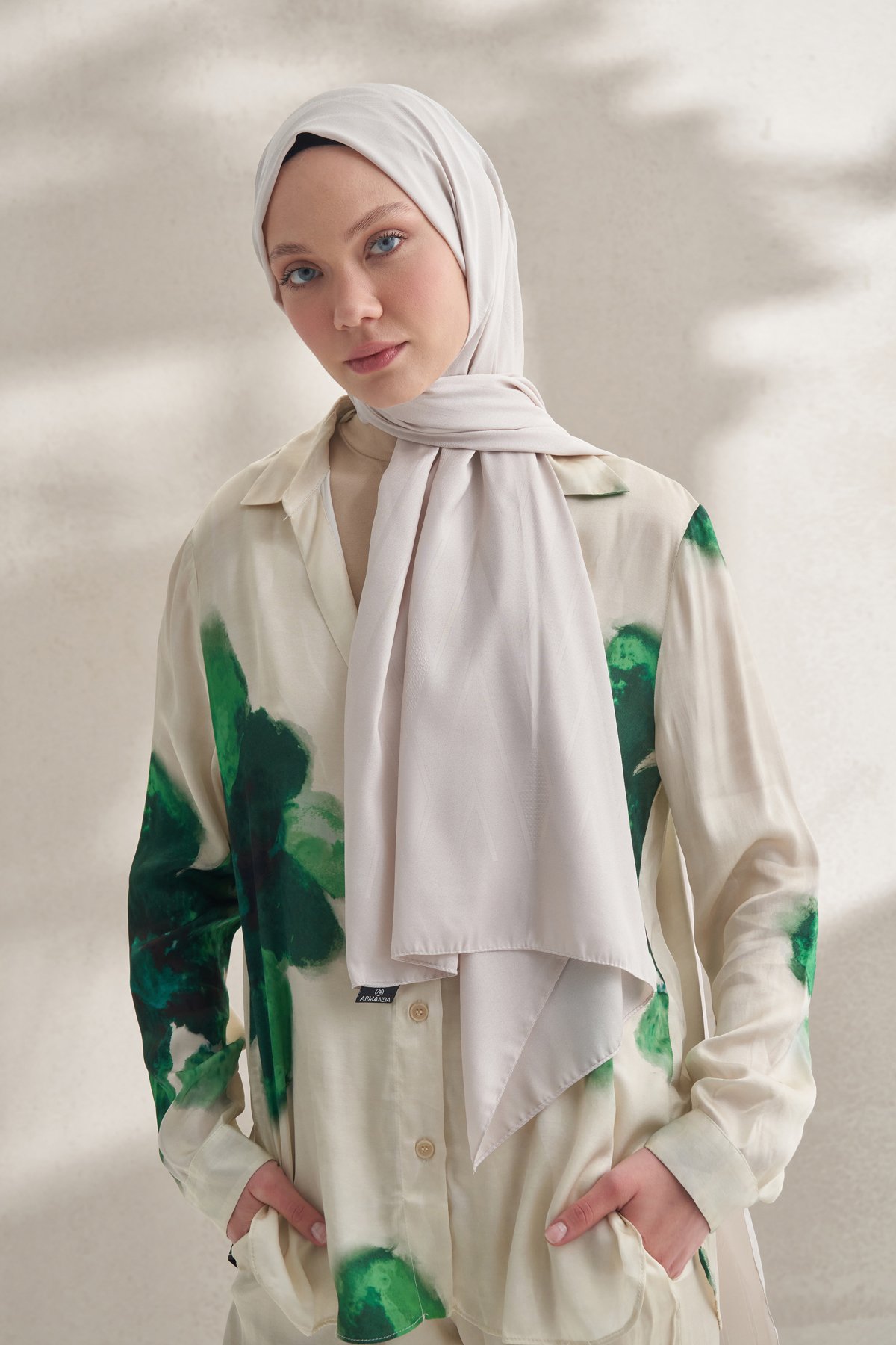 KREP JAKAR PRİZMA DESEN ŞAL -  TAŞ