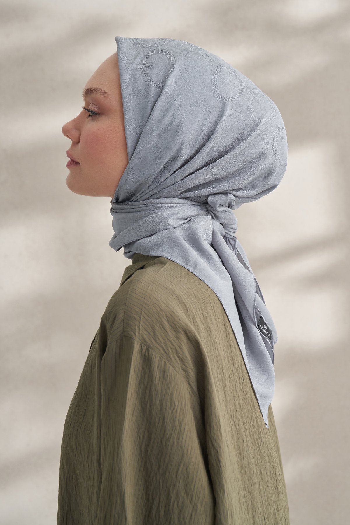 KREP JAKAR Q DESEN EŞARP -  GRİ