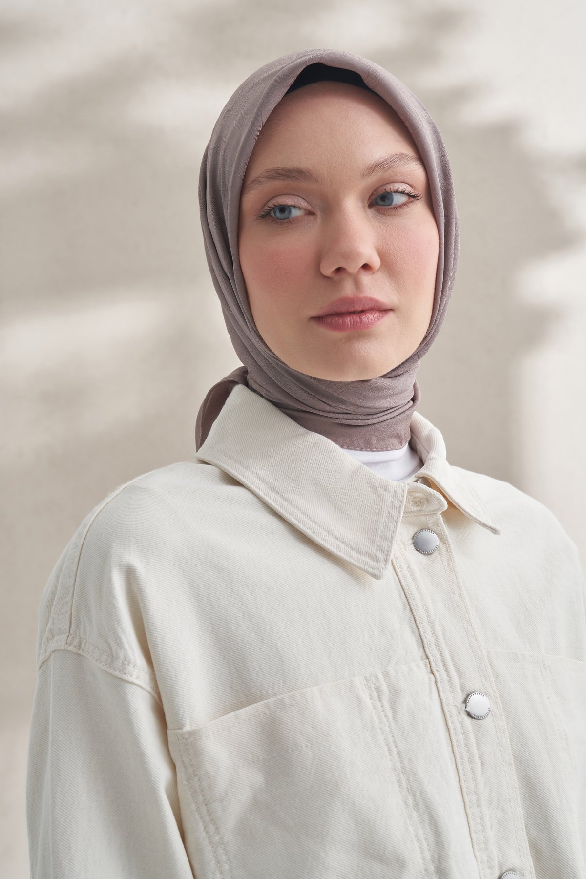 KREP JAKAR Q DESEN EŞARP - KOYU VİZON