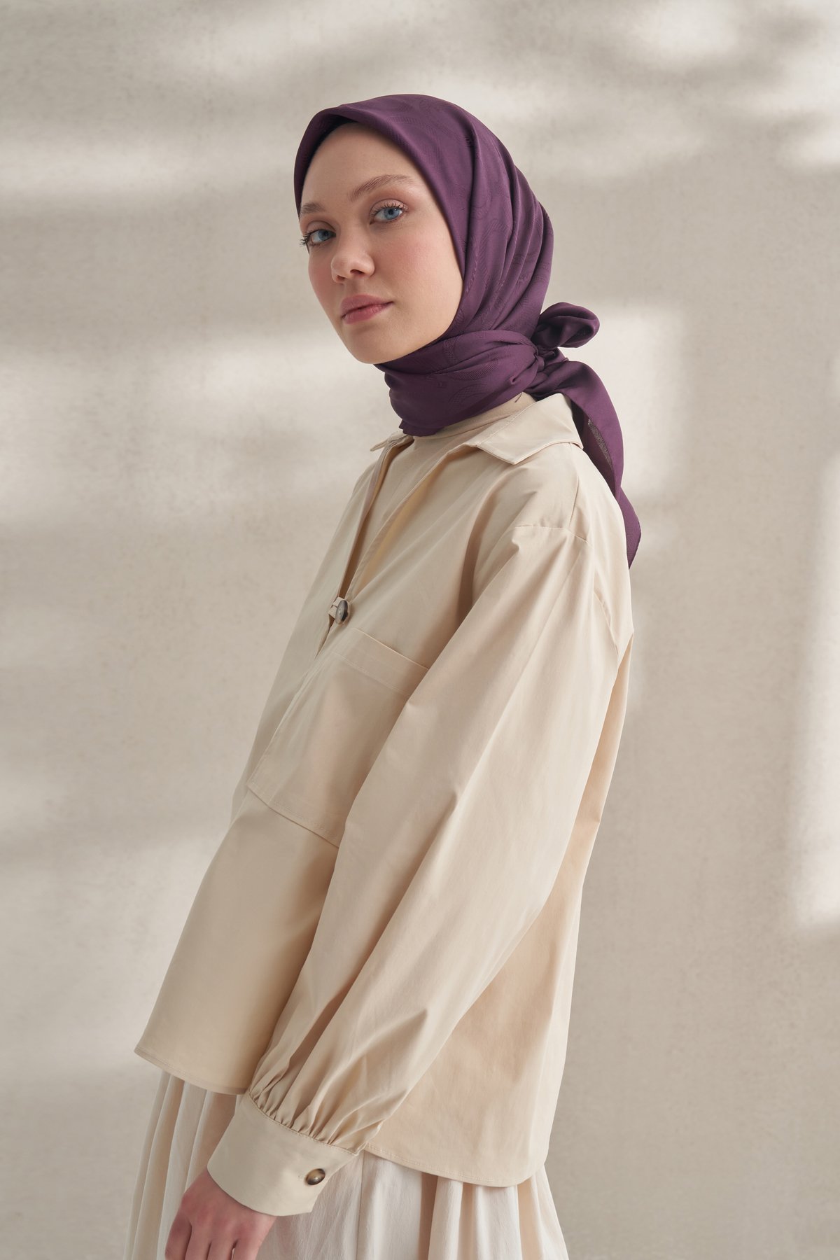 KREP JAKAR Q DESEN EŞARP -  MÜRDÜM