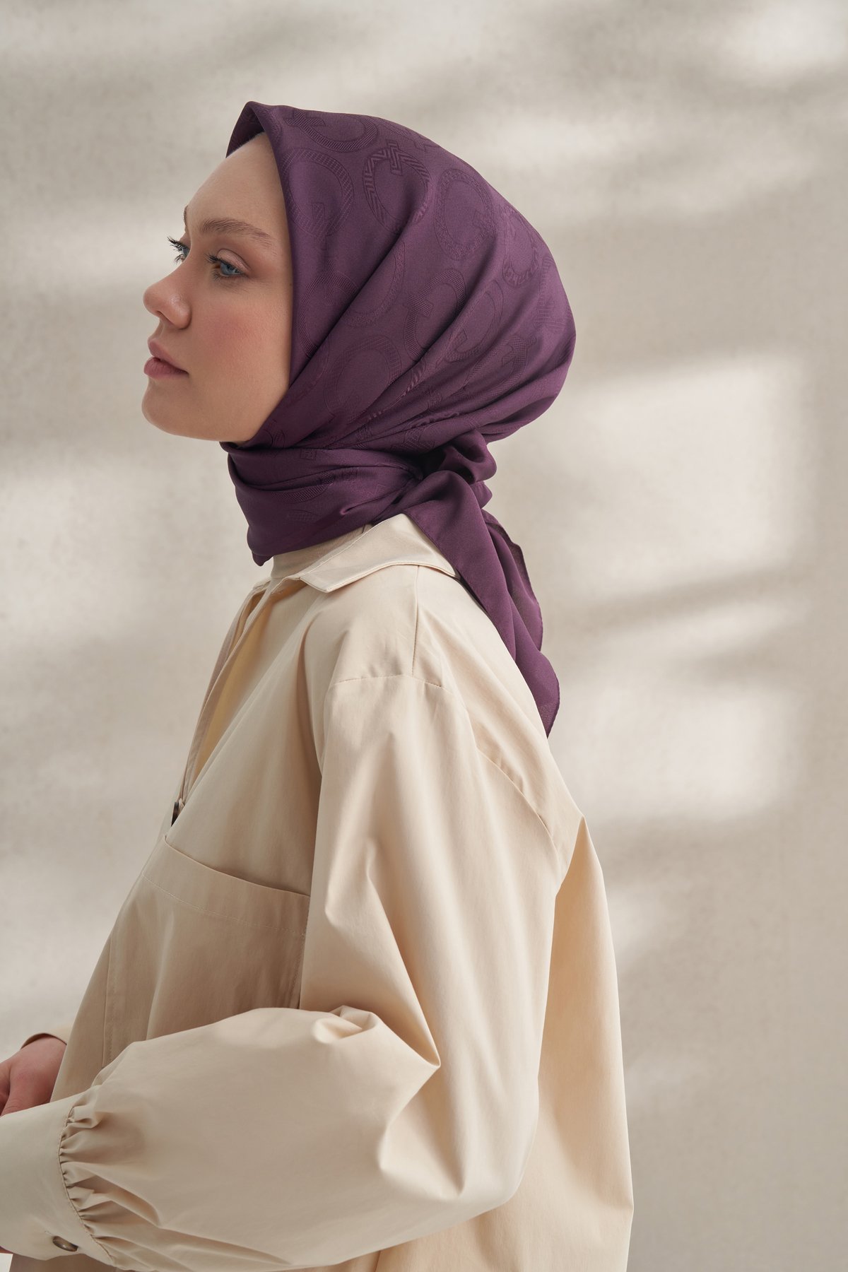 KREP JAKAR Q DESEN EŞARP -  MÜRDÜM