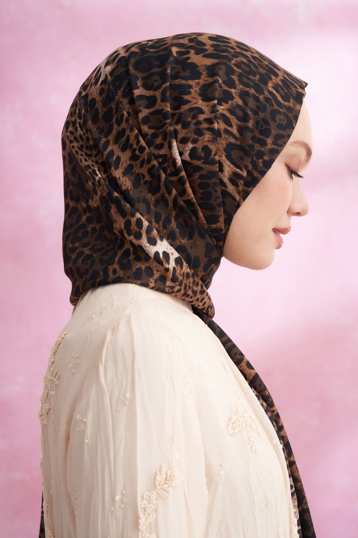 LEOPAR VUAL CLASSIC DESEN ŞAL - KAMEL