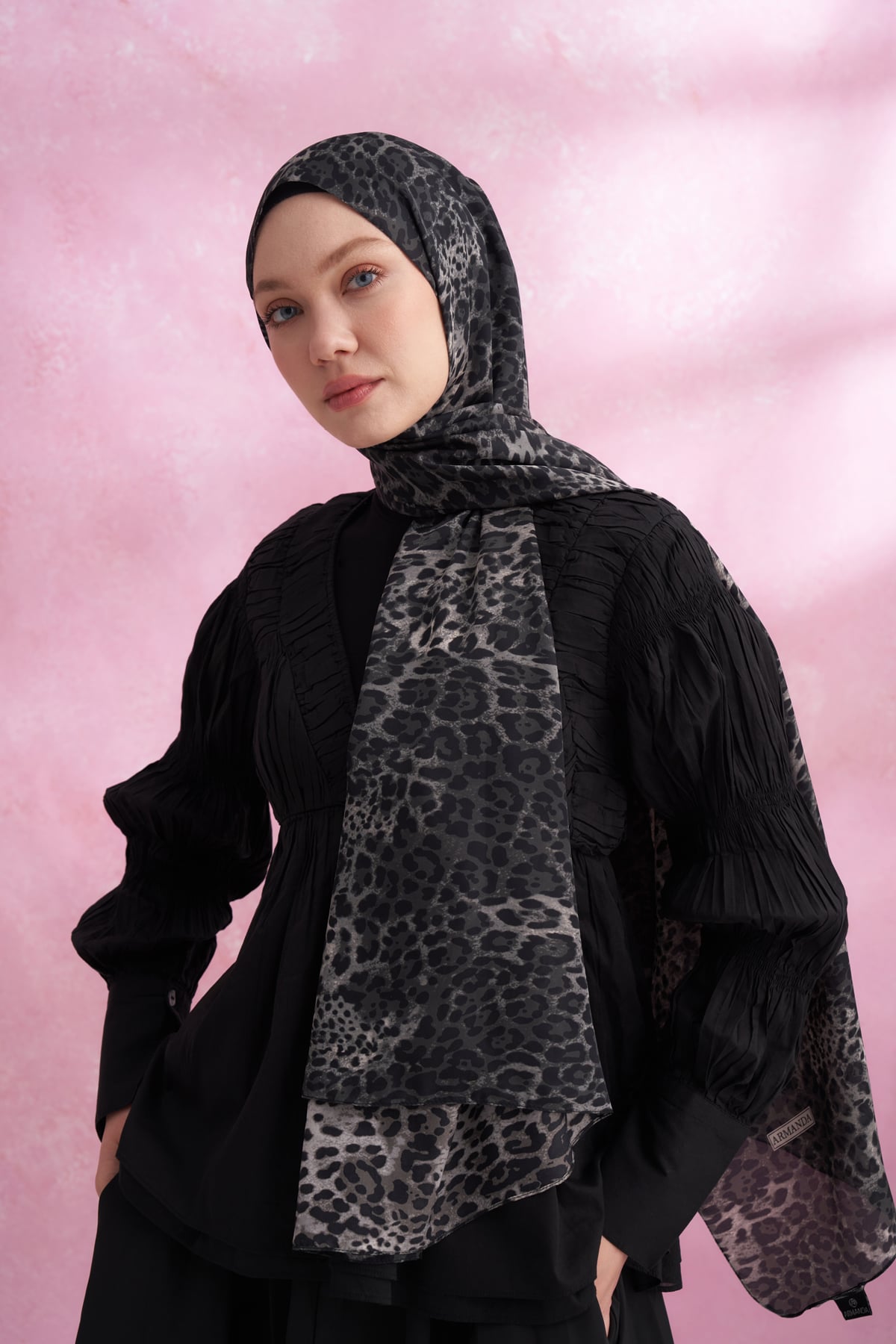 LEOPAR VUAL CLASSIC DESEN ŞAL - SİYAH