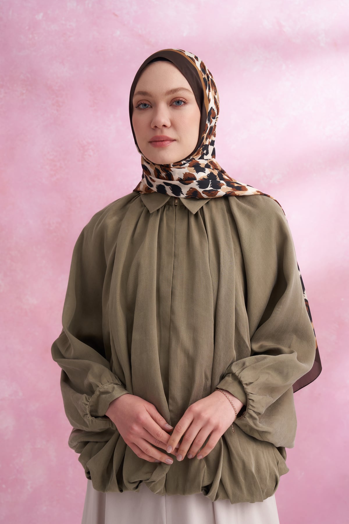 LEOPAR VUAL MULTI DESEN ŞAL - KAHVE