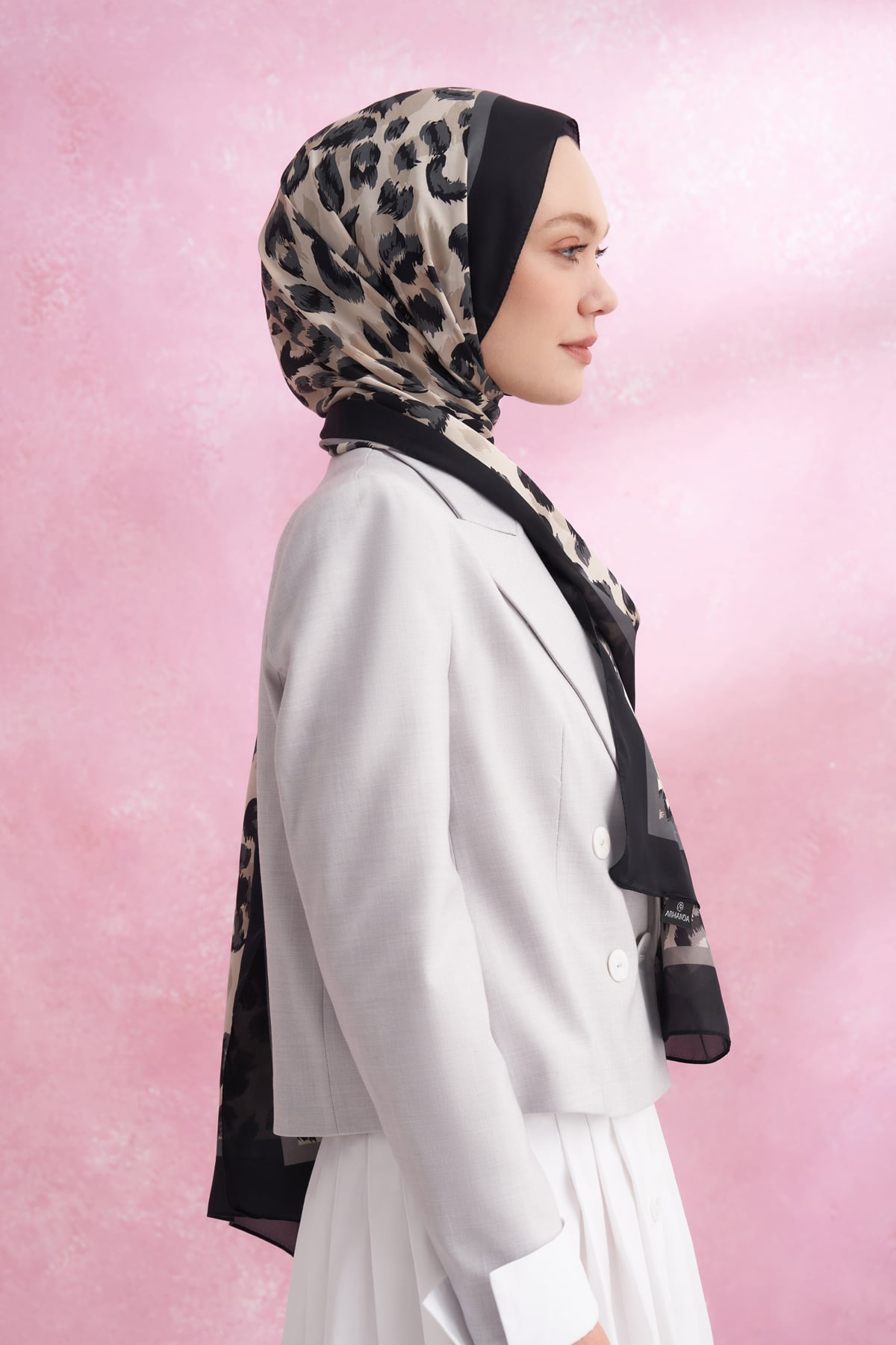 LEOPAR VUAL MULTI DESEN ŞAL - SİYAH - GRİ