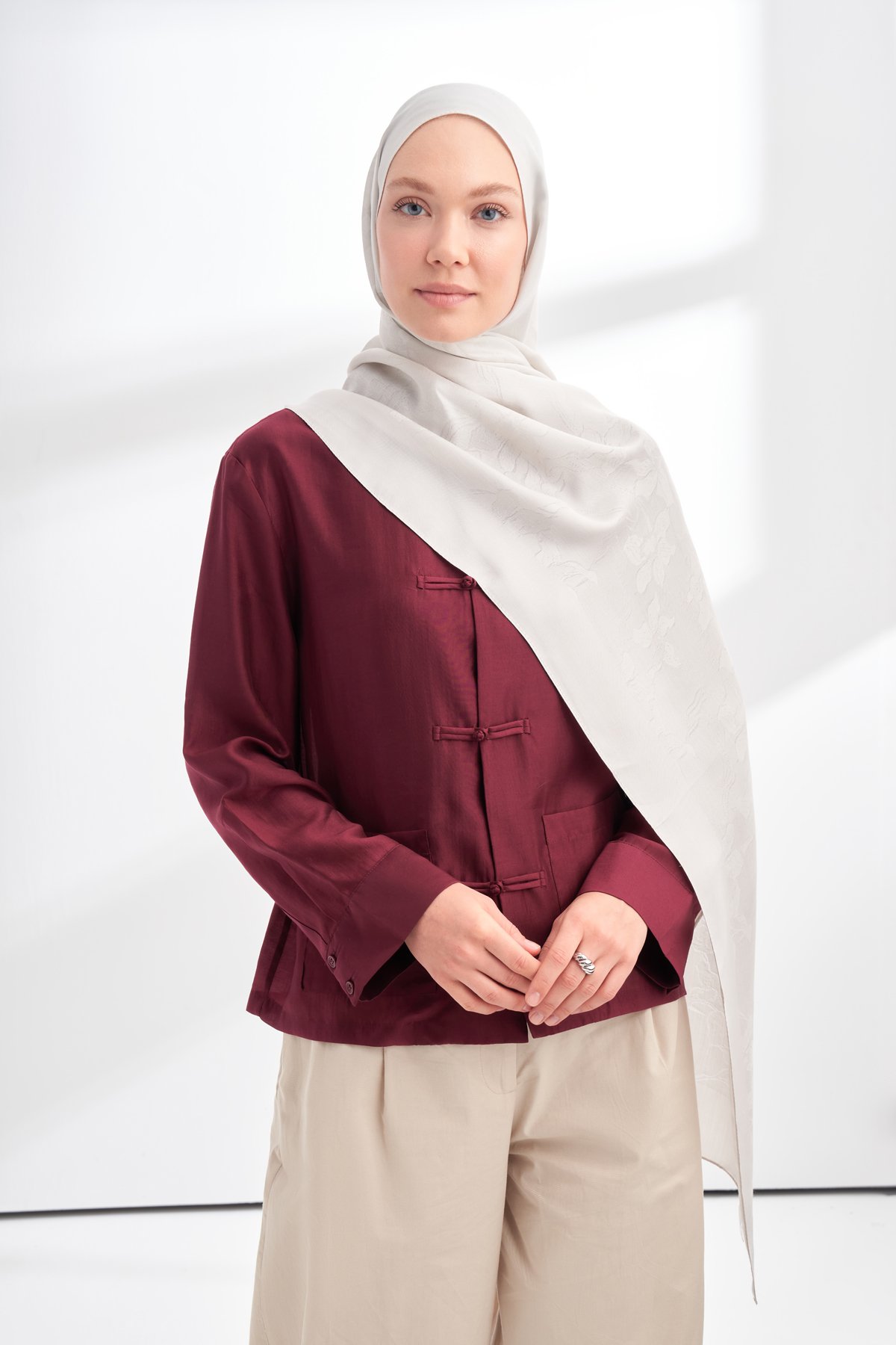 MAREN DESEN FLOŞ VİSKON ŞAL - TAŞ