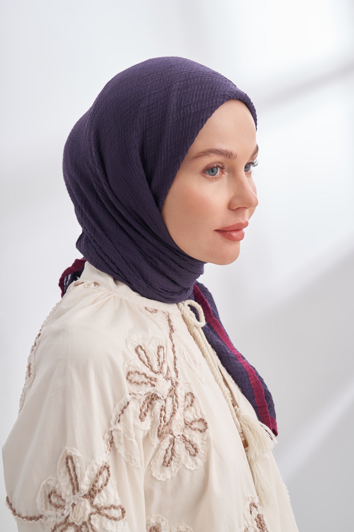 MÜSLİN BİYELİ EŞARP - MÜRDÜM