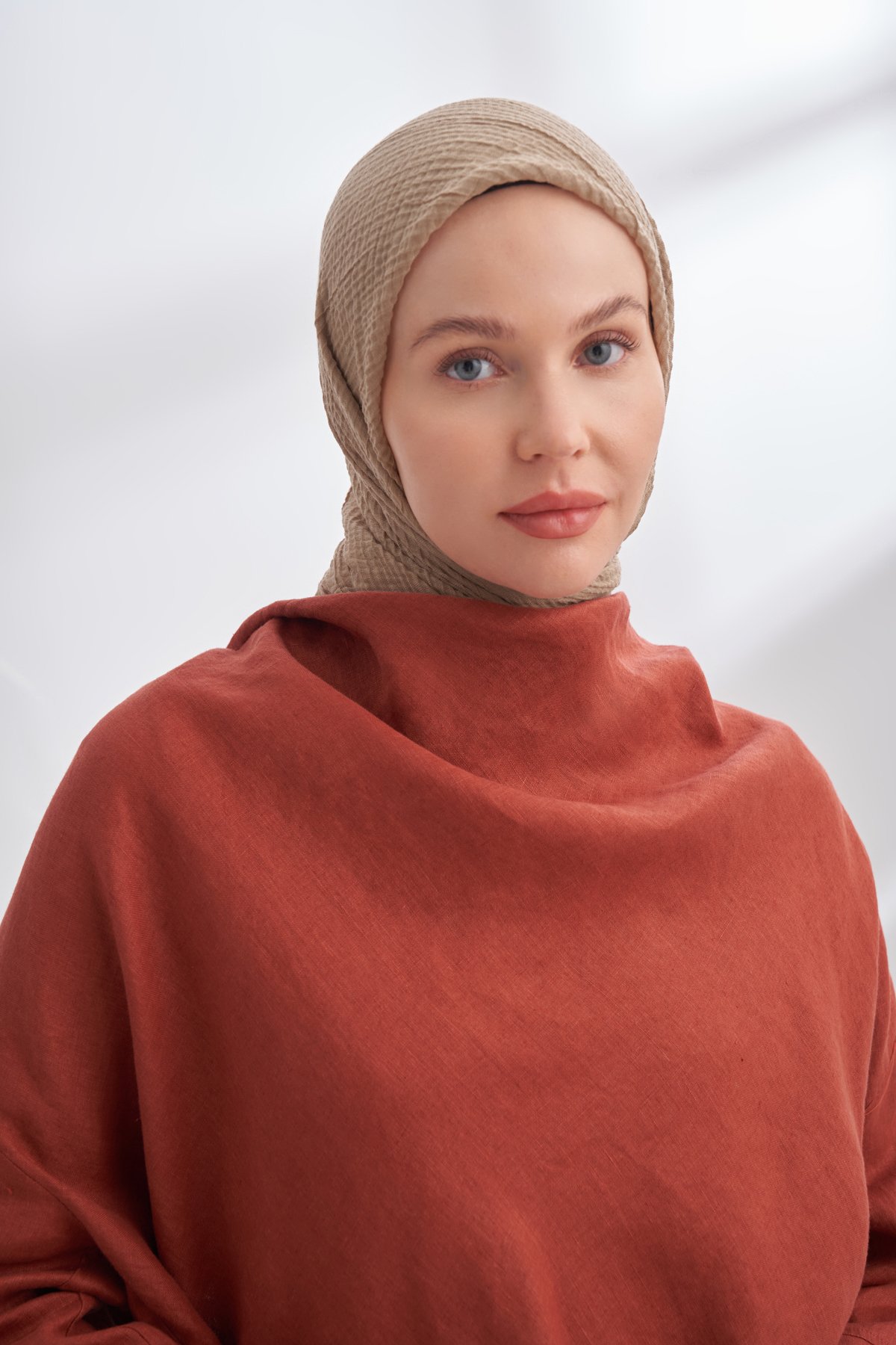 MÜSLİN BİYELİ EŞARP - TOPRAK