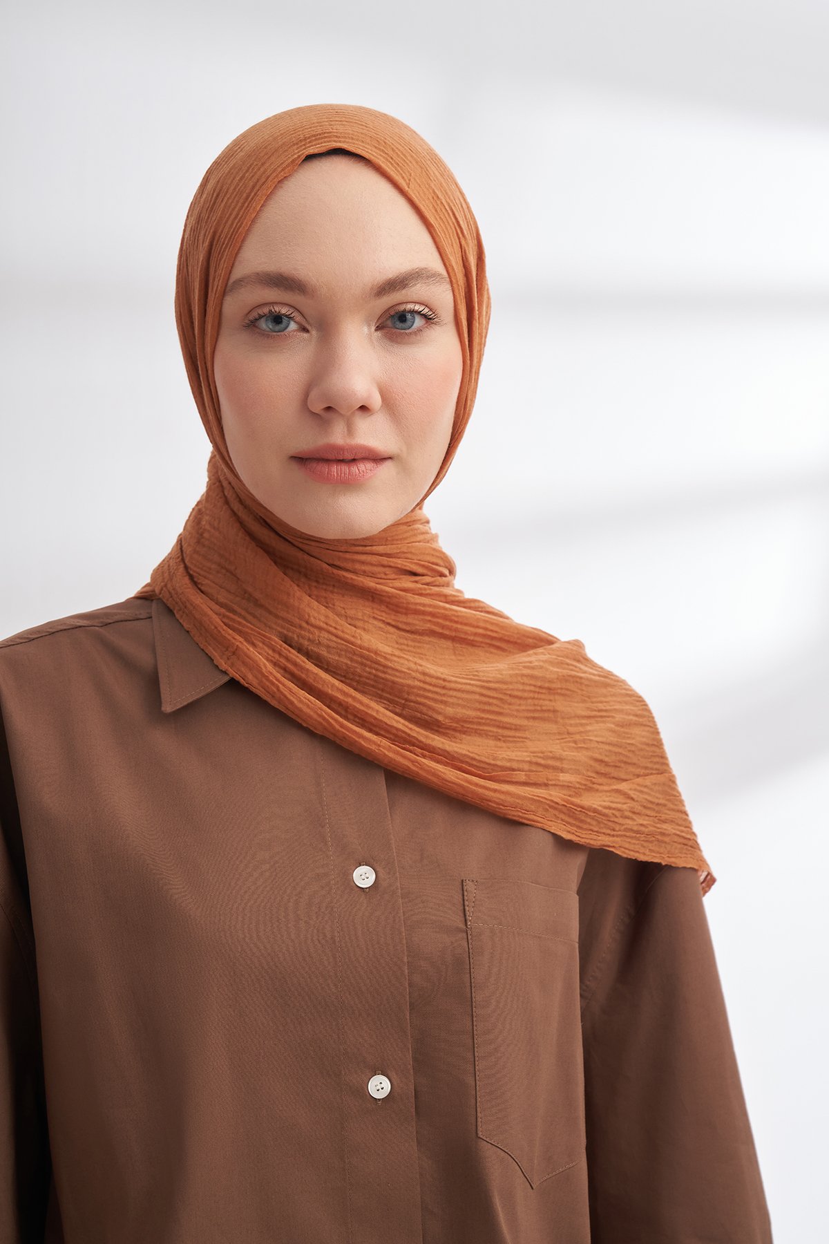 MÜSLİN DAMA DESEN ŞAL - DEVE TÜYÜ