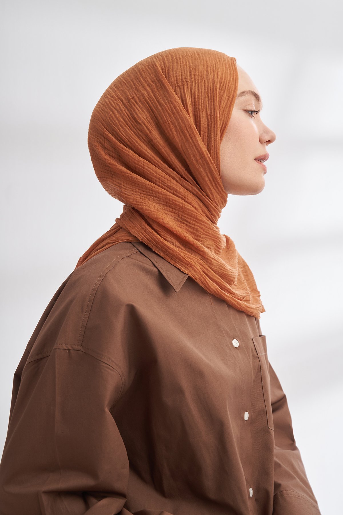 MÜSLİN DAMA DESEN ŞAL - DEVE TÜYÜ