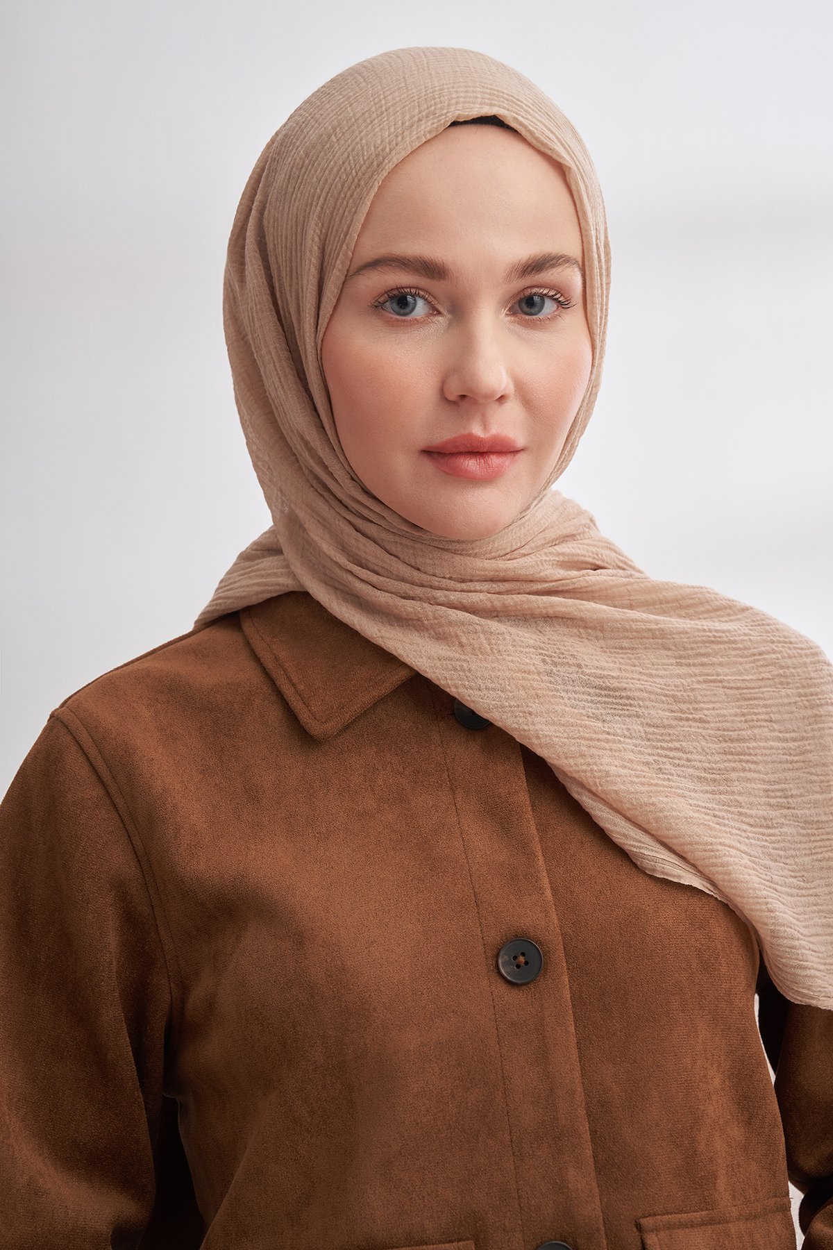 MÜSLİN DAMA DESEN ŞAL - SAHRA