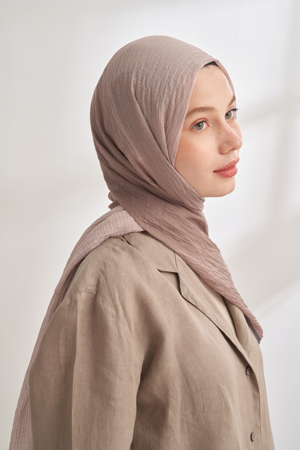 MÜSLİN DEGRADE BİYELİ ŞAL - VİZON - TAŞ