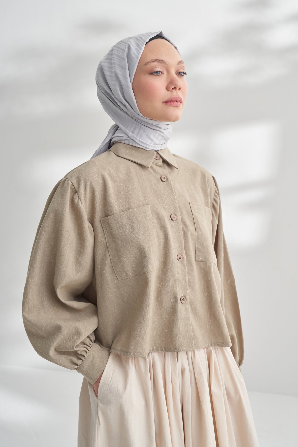 NANYA JAKAR LINE DESEN ŞAL - GÜMÜŞ